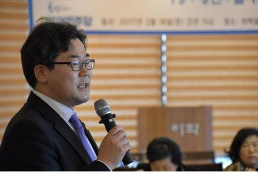 더불어민주당 박찬대 국회의원이 신년 척사대회에 참석해 축사하는 모습. (사진=박찬대 국회의원 블러그)
