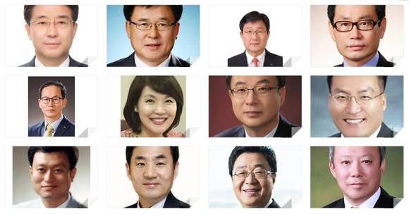 KB금융지주 계열사 새 대표이사 선정. (직함 생략) 윗줄 왼쪽부터 KB국민카드 이동철, KB데이타시스템 김기헌, KB부동산신탁 정순일, KB생명보험 허정수. 가운데줄 왼쪽부터 KB손해보험 양종희, KB신용정보 김해경, KB인베스트먼트 박충선, KB자산운용 이현승. 아랫줄 왼쪽부터 KB저축은행 신홍섭, KB증권 윤경은, KB증권 전병조, KB캐피탈 박지우. (사진 = KB금융지주)