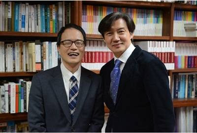 더불어민주당 박주민 국회의원(사진 좌측)과 조국 서울대학교 교수. (사진=박주민 국회의원실)