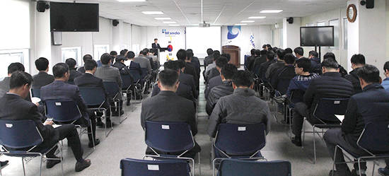 만도는 3월 24일 브레이크 디비전(Brake Division)에서 열린 ‘2017년 제3기 정기주주총회’를 개최했다. 사진출처 = 만도