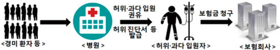 허위·과다 입원 권유를 통한 보험사기. 자료 = 금감원
