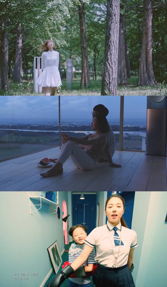 2017년 여름을 겨냥한 에어컨 관련 광고들. 위부터 롯데하이마트, 삼성 하우젠, LG 휘센의 광고. (사진 = 광고 화면 캡처)